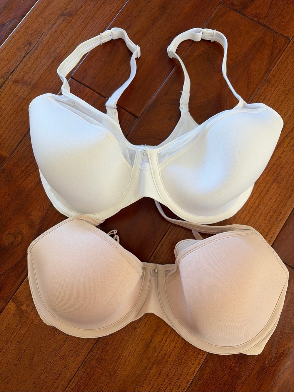 Bali Underwire Bra Size 34D One Smooth U Minimizer Lot White Nude Ultra Light